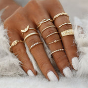 Håndlavet sølvringsæt - 8-12 unikke designs, elegante sølvringe til hverdagsbrug 7
