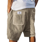 Herre Shorts Med Elastisk Linning, Urban Fløjlslook Og Praktisk Baglomme 1