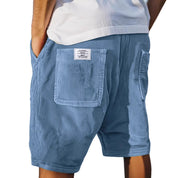 Herre Shorts Med Elastisk Linning, Urban Fløjlslook Og Praktisk Baglomme 2