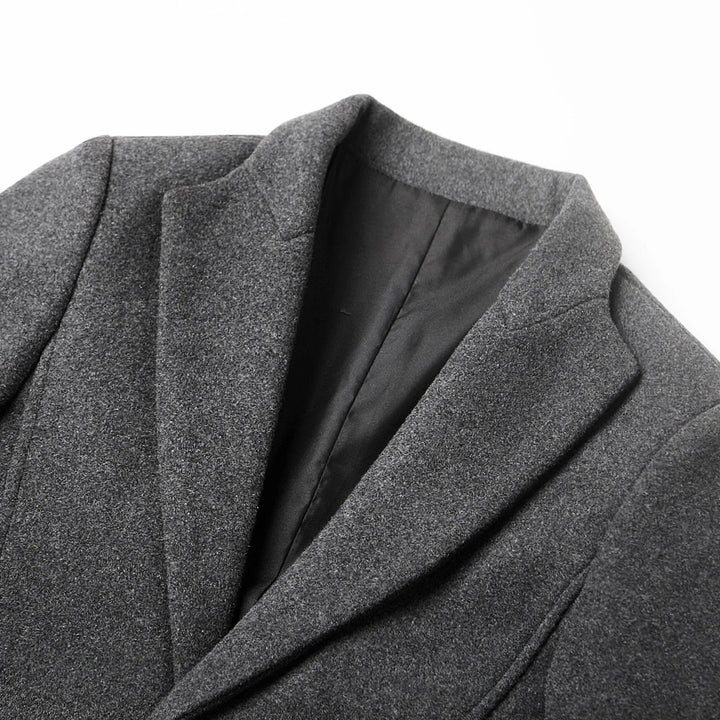 Herre Slim Fit Lang Frakke med Klassisk Reversdesign 5