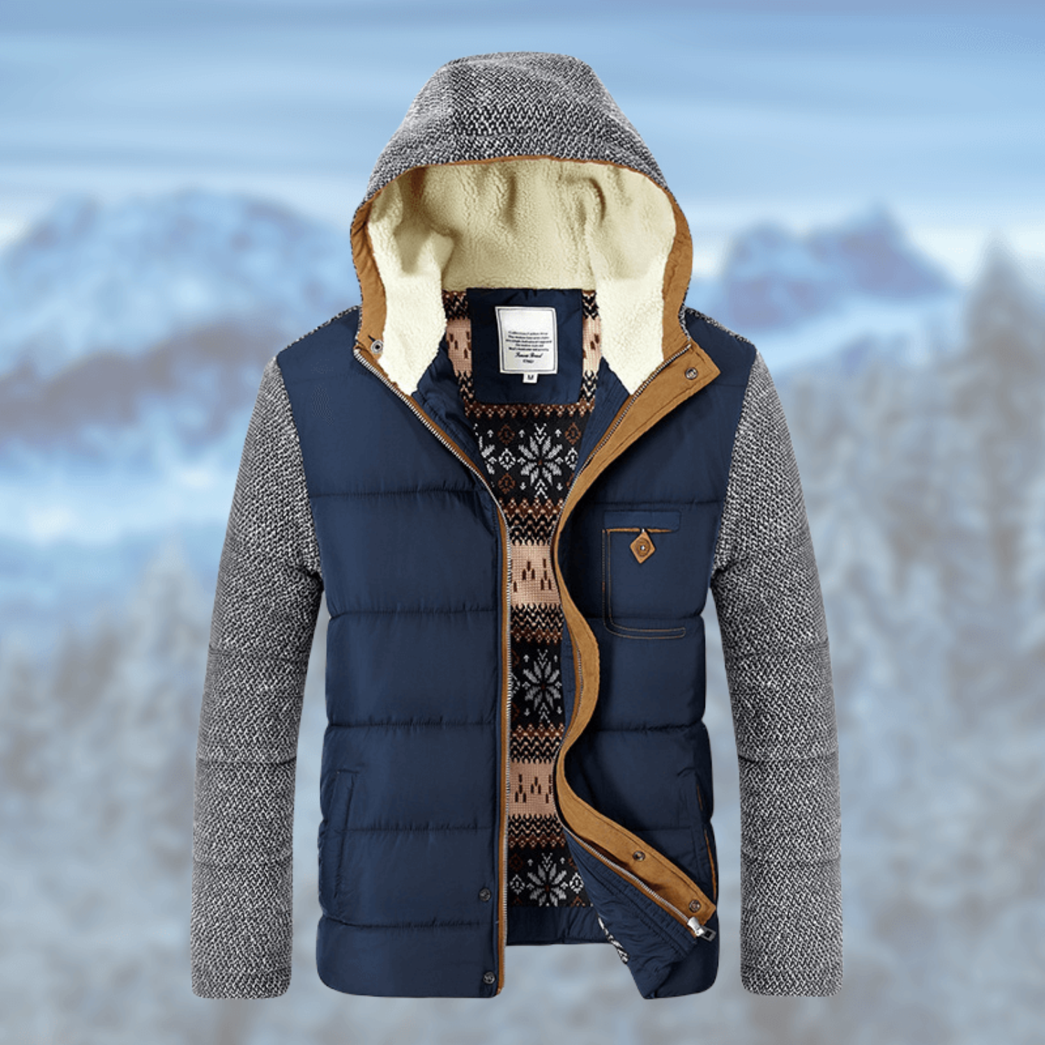 Herre Vinterjakke Elegant Komfort Polyester 2