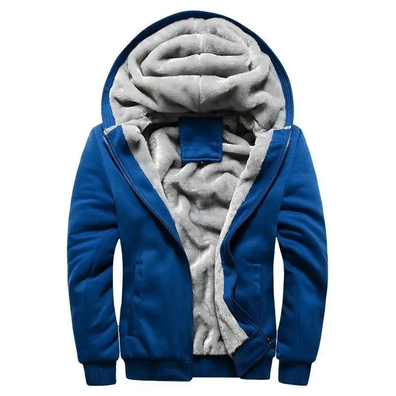Herre fleece quiltet jakke | Med hætte 1