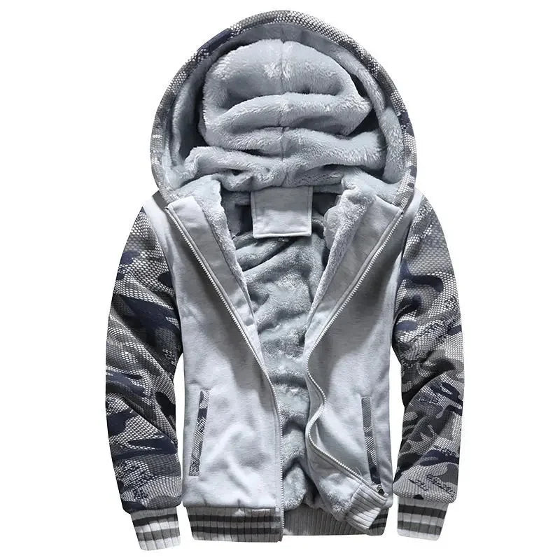 Herre fleece quiltet jakke | Med hætte 2
