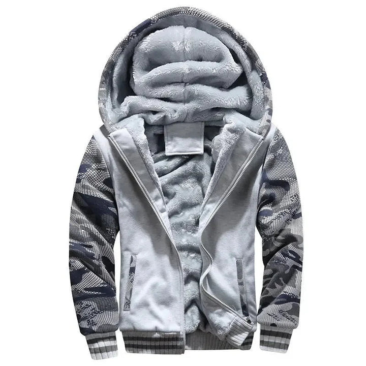 Herre fleece quiltet jakke | Med hætte 2