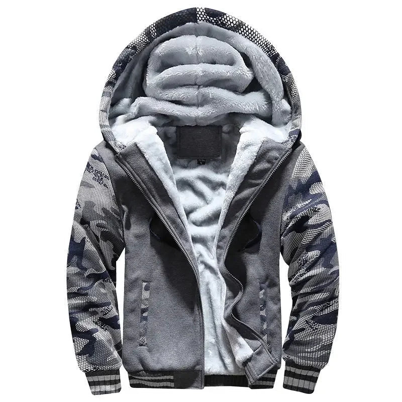 Herre fleece quiltet jakke | Med hætte 3