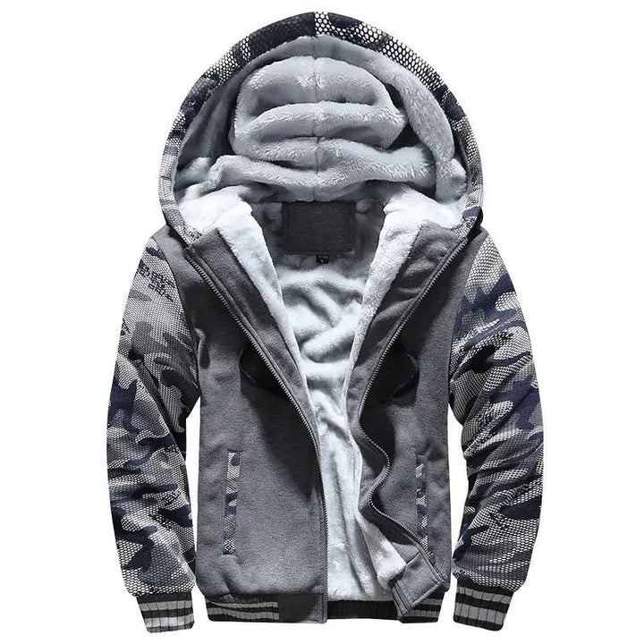 Herre fleece quiltet jakke | Med hætte 3