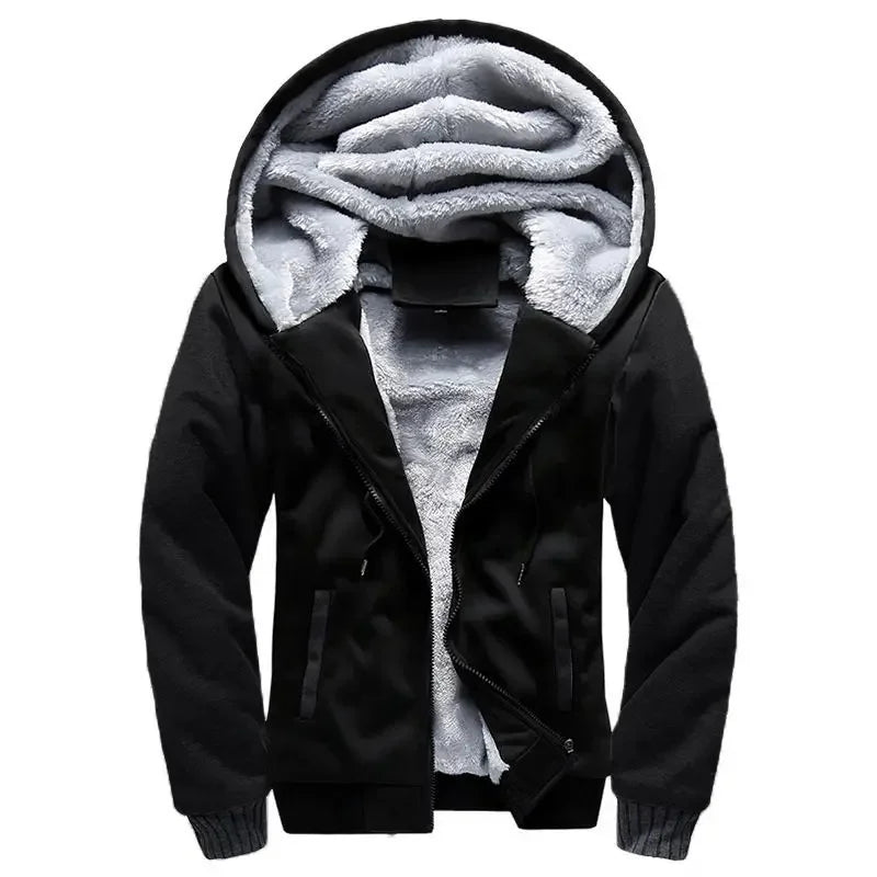 Herre fleece quiltet jakke | Med hætte 6
