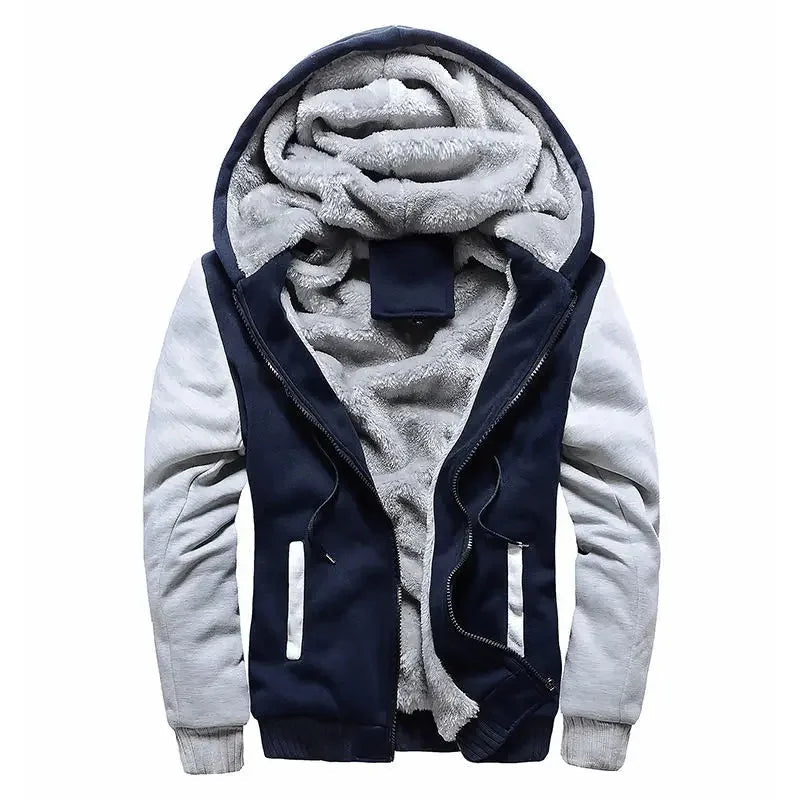 Herre fleece quiltet jakke | Med hætte 7