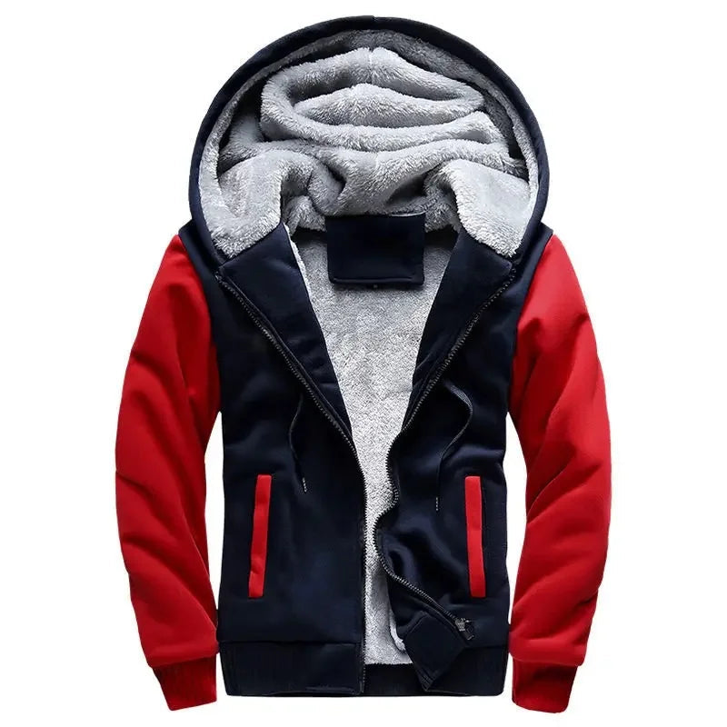Herre fleece quiltet jakke | Med hætte 9