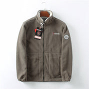 Herre udendørsjakke med lynlås, høj krave og elegant pasform 0