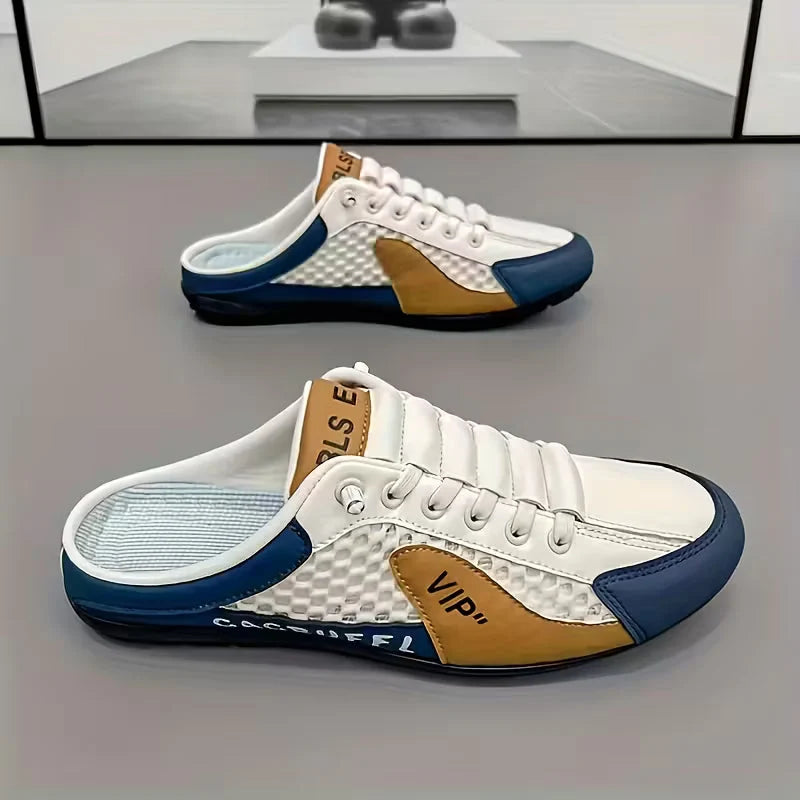 Herren Farbblock Rückenfreie Slip-On Sneaker 0