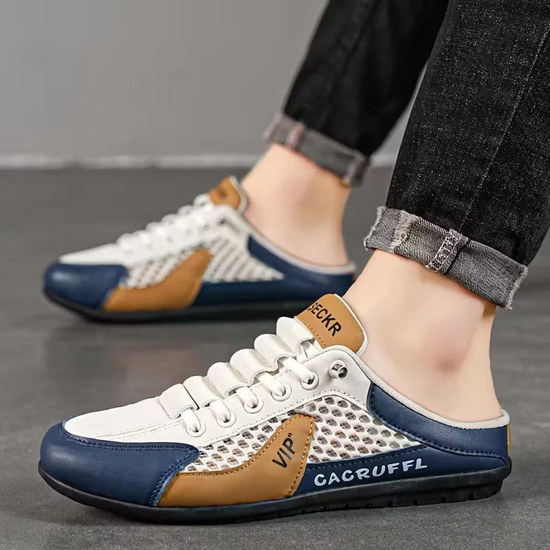 Herren Farbblock Rückenfreie Slip-On Sneaker 1