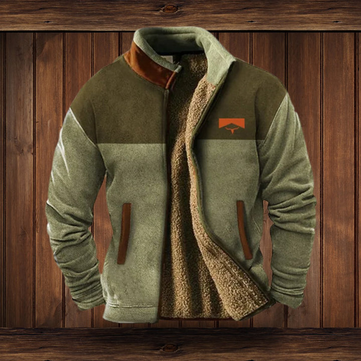 Herren Fleece-Outdoorjacke mit Azteken-Muster und Sherpa-Futter für kalte Tage 3