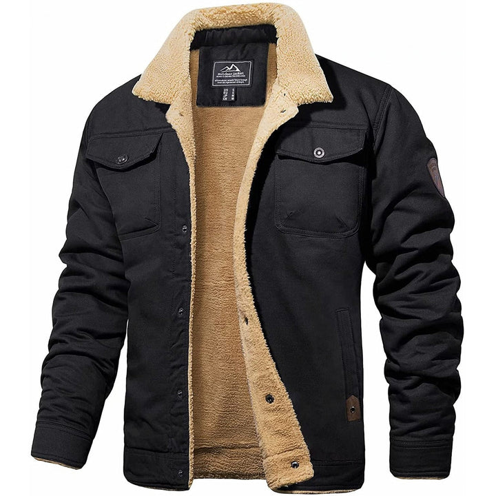 Herren Fleecejacke mit Knopfleiste Warme Freizeitjacke für kalte Tage 0