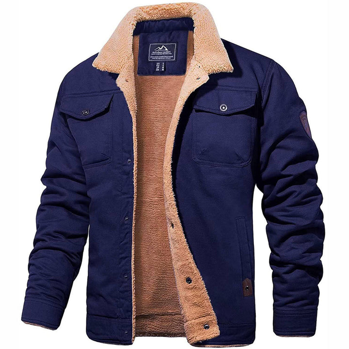 Herren Fleecejacke mit Knopfleiste Warme Freizeitjacke für kalte Tage 1