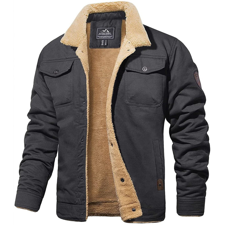Herren Fleecejacke mit Knopfleiste Warme Freizeitjacke für kalte Tage 2
