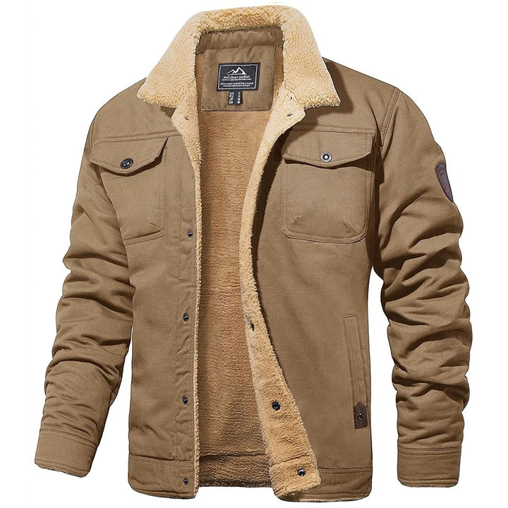 Herren Fleecejacke mit Knopfleiste Warme Freizeitjacke für kalte Tage 3