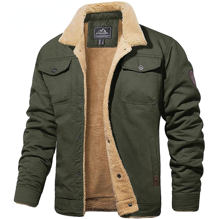 Herren Fleecejacke mit Knopfleiste Warme Freizeitjacke für kalte Tage 4