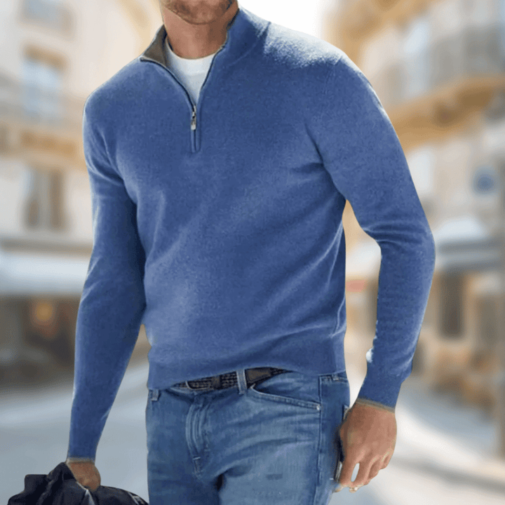 Herren Freizeitpullover mit Reißverschluss am Kragen – Moderner Casual-Stil und Komfort 0