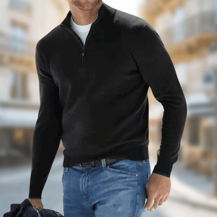 Herren Freizeitpullover mit Reißverschluss am Kragen – Moderner Casual-Stil und Komfort 1