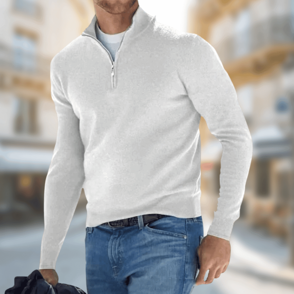 Herren Freizeitpullover mit Reißverschluss am Kragen – Moderner Casual-Stil und Komfort 5