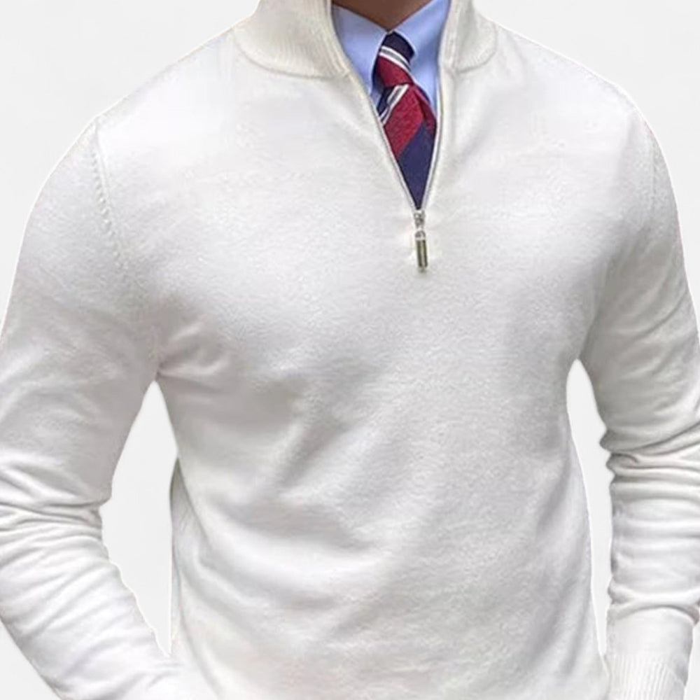 Herren Half-Zip Pullover mit Stehkragen für Frühling und Business-Casual 1