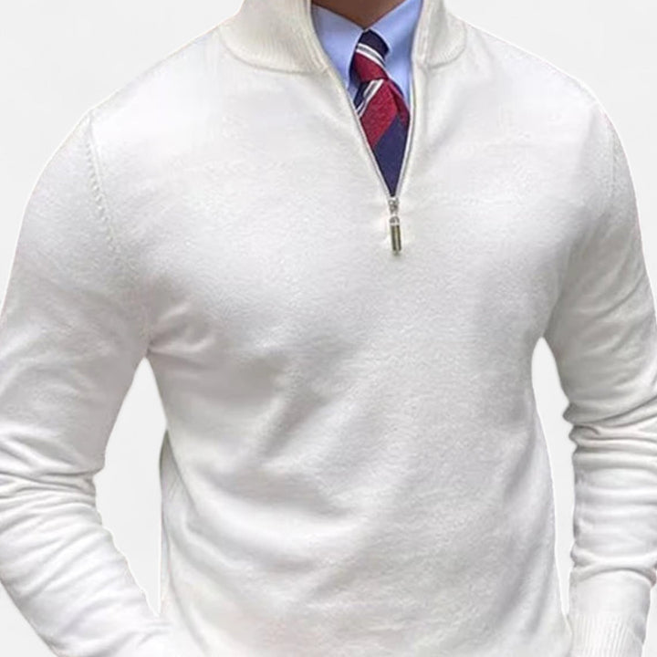 Herren Half-Zip Pullover mit Stehkragen für Frühling und Business-Casual 1
