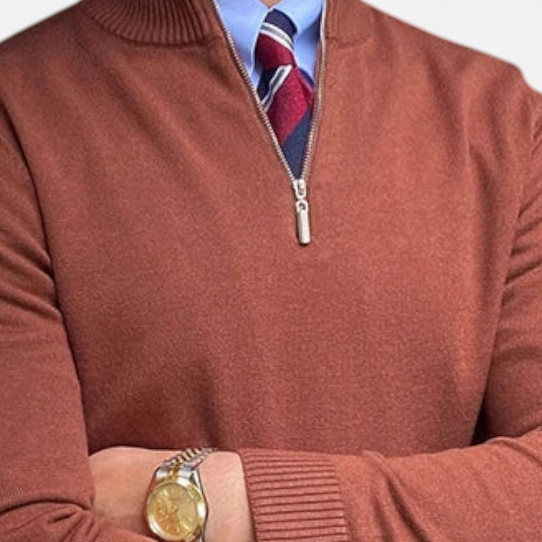 Herren Half-Zip Pullover mit Stehkragen für Frühling und Business-Casual 3