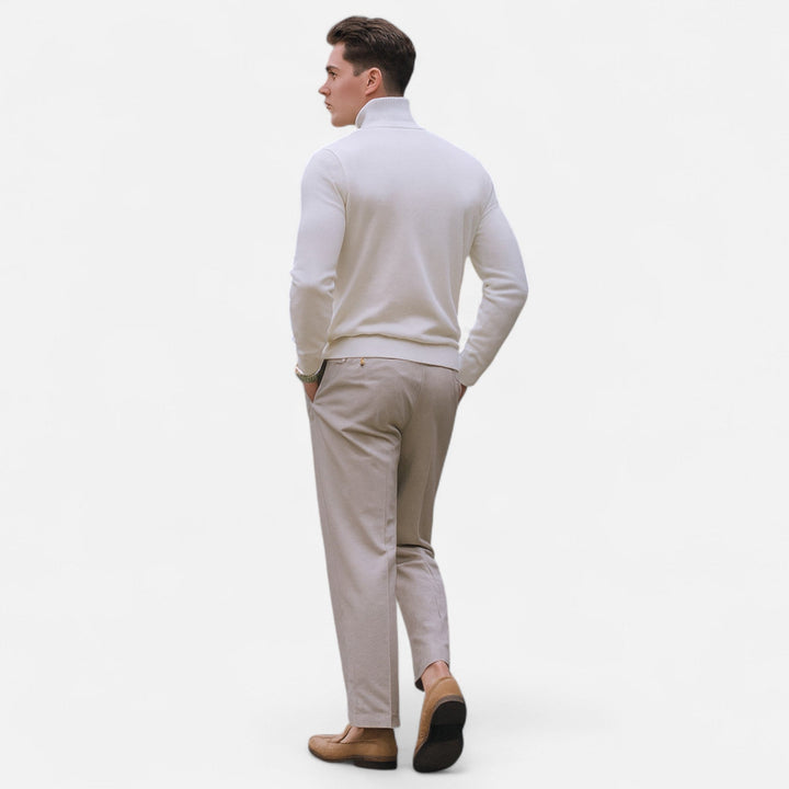 Herren Half-Zip Pullover mit Stehkragen für Frühling und Business-Casual 4