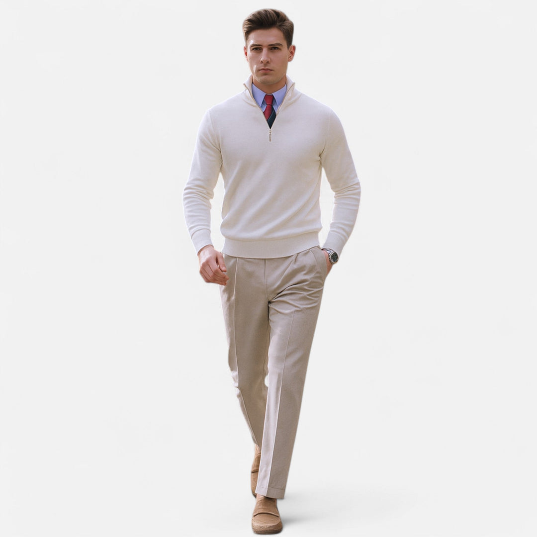 Herren Half-Zip Pullover mit Stehkragen für Frühling und Business-Casual 5
