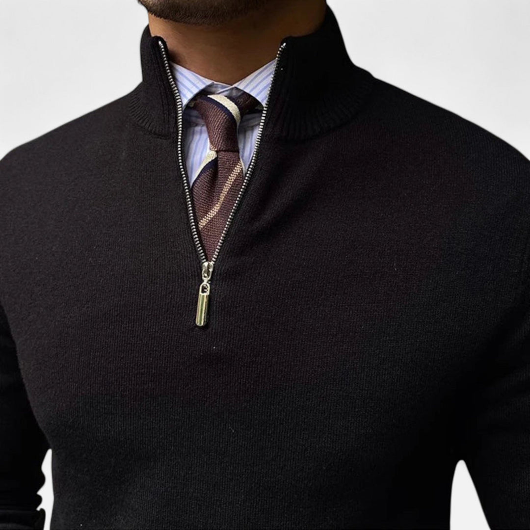 Herren Half-Zip Pullover mit Stehkragen für Frühling und Business-Casual 6