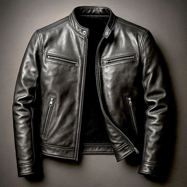 Herren Jacke Vintage Bikerjacke Mit Reißverschluss Stehkragen – Robuste Jacke Herren Für Alltag Und Freizeit 1