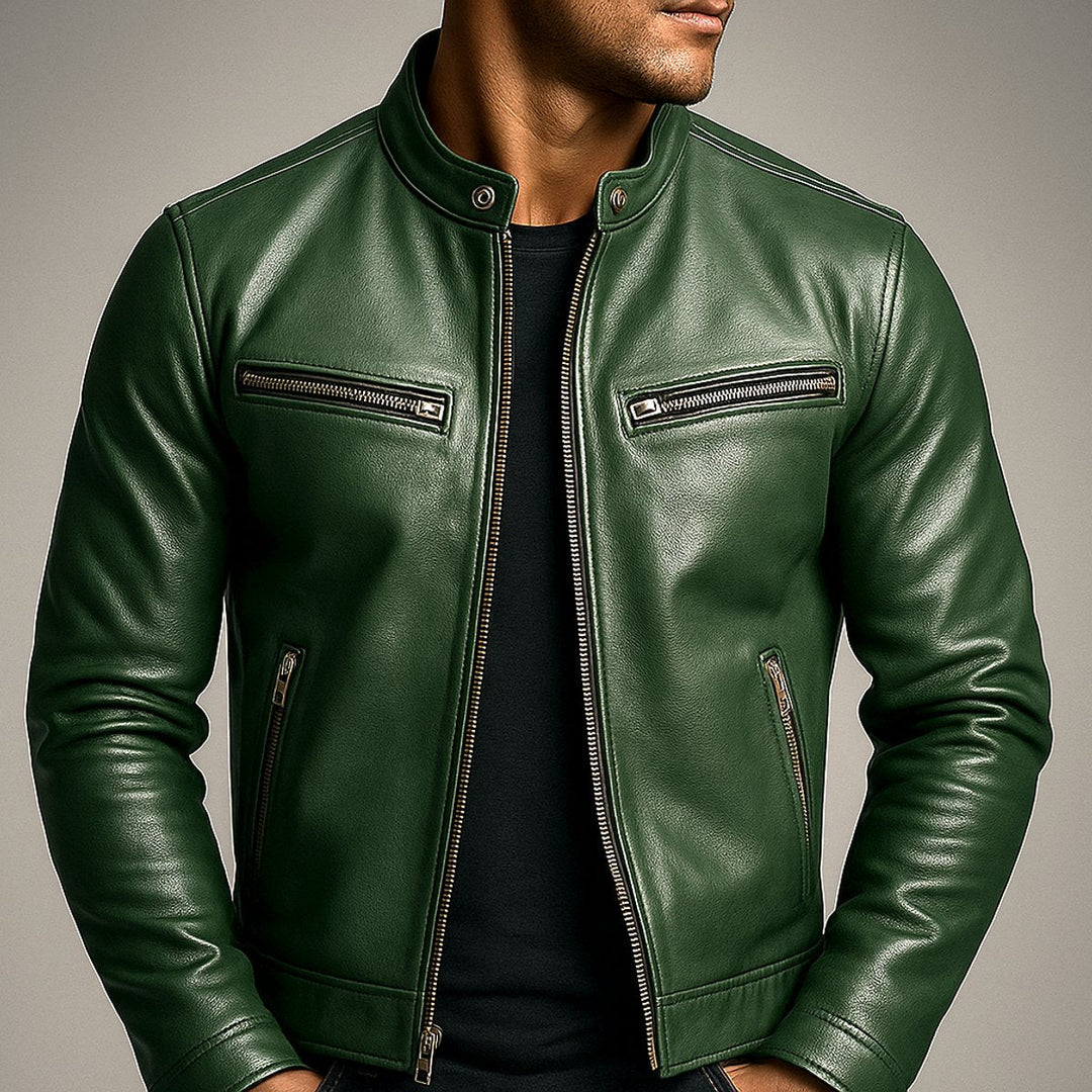 Herren Jacke Vintage Bikerjacke Mit Reißverschluss Stehkragen – Robuste Jacke Herren Für Alltag Und Freizeit 6