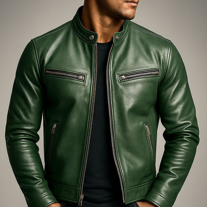 Herren Jacke Vintage Bikerjacke Mit Reißverschluss Stehkragen – Robuste Jacke Herren Für Alltag Und Freizeit 6