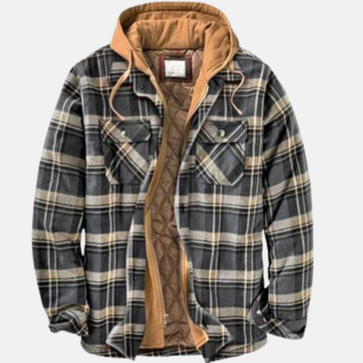 Herren Kariertes Jackett mit Knopfleiste Lässige Warme Freizeitjacke 10