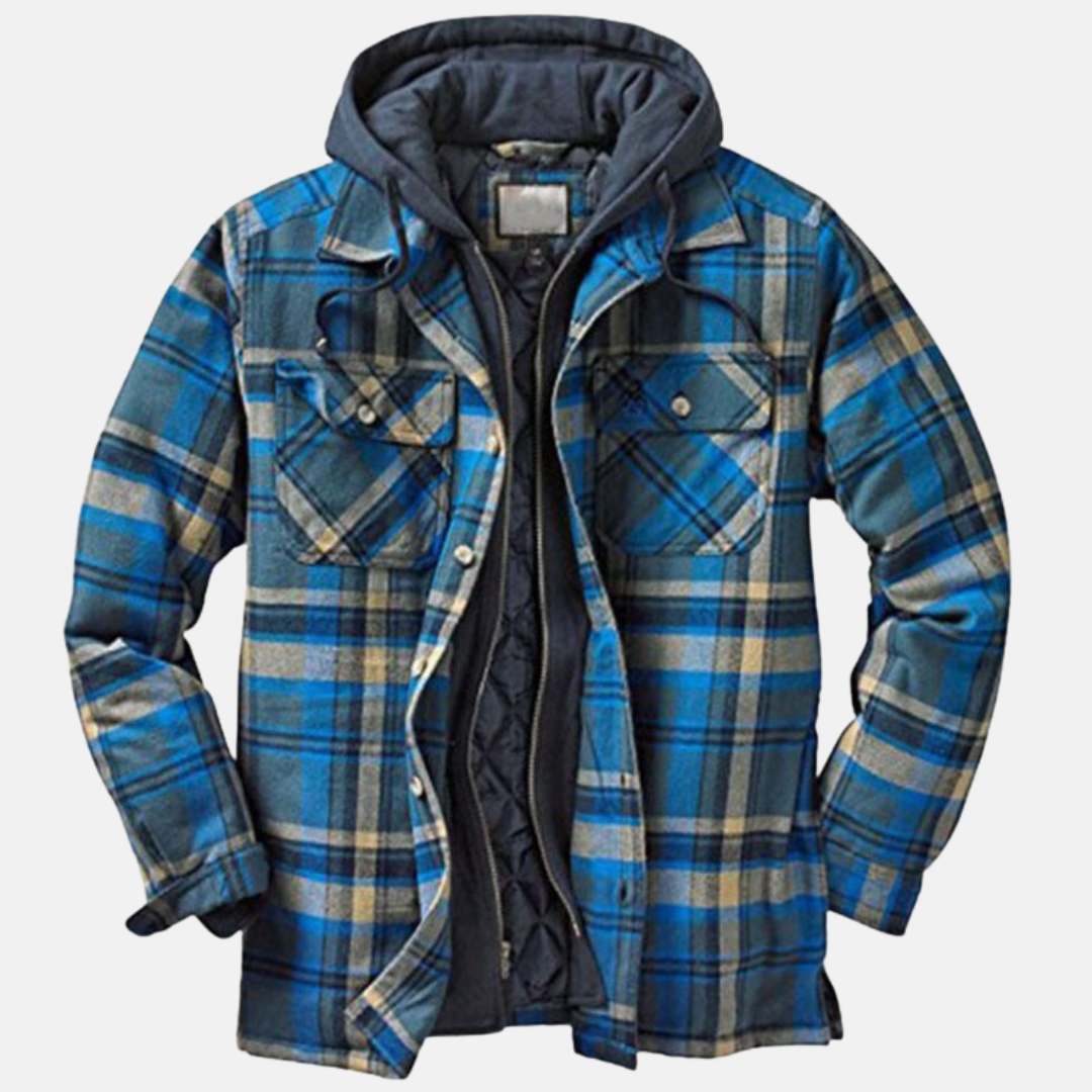 Herren Kariertes Jackett mit Knopfleiste Lässige Warme Freizeitjacke 11