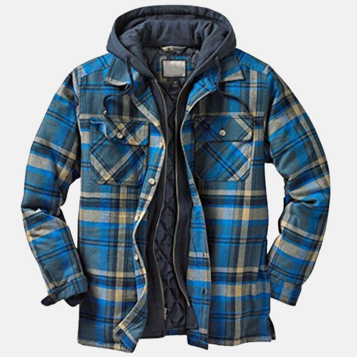 Herren Kariertes Jackett mit Knopfleiste Lässige Warme Freizeitjacke 11