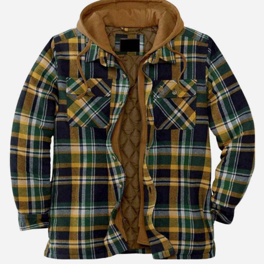 Herren Kariertes Jackett mit Knopfleiste Lässige Warme Freizeitjacke 2