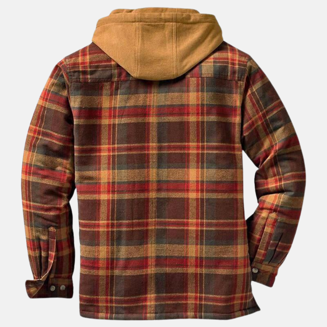 Herren Kariertes Jackett mit Knopfleiste Lässige Warme Freizeitjacke 3