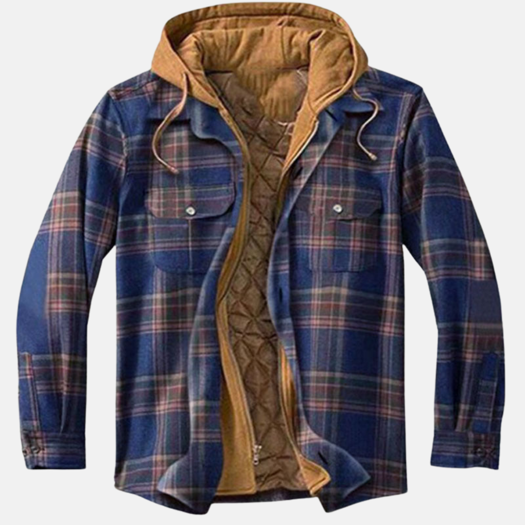 Herren Kariertes Jackett mit Knopfleiste Lässige Warme Freizeitjacke 6