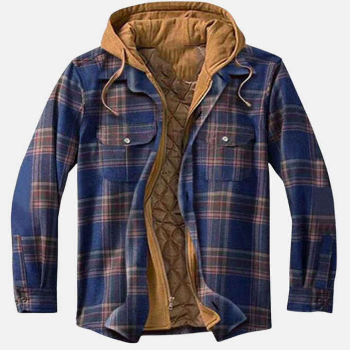 Herren Kariertes Jackett mit Knopfleiste Lässige Warme Freizeitjacke 6
