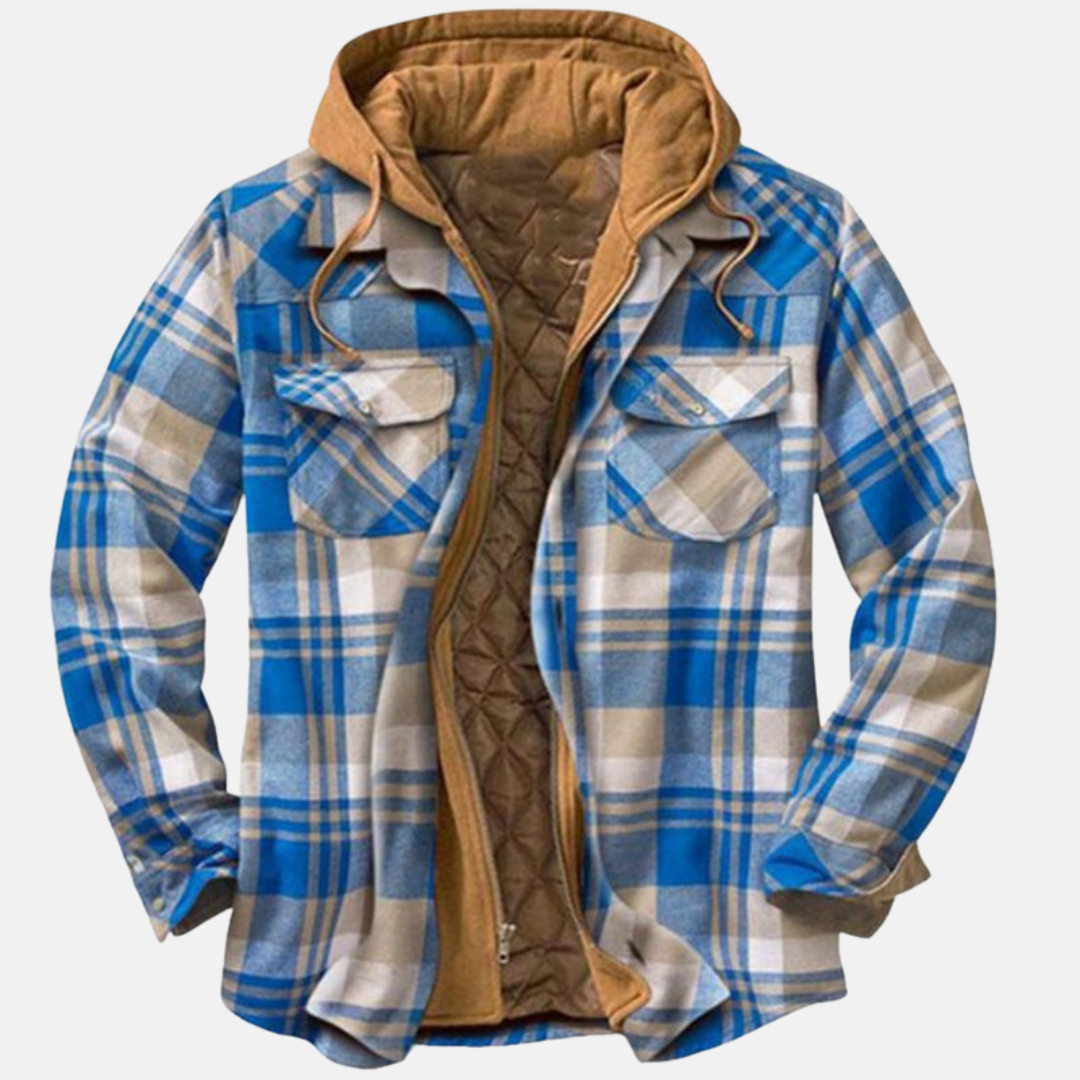 Herren Kariertes Jackett mit Knopfleiste Lässige Warme Freizeitjacke 7