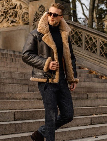 Herren Klassische Fliegerjacke mit Reißverschluss – Zeitloser Aviator-Stil für Freizeit und Alltag 2