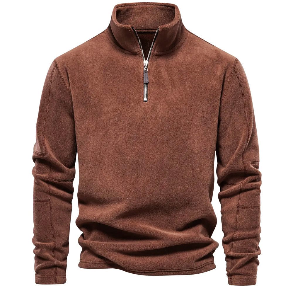 Herren Klassisches Sweatshirt mit Viertelreißverschluss Komfortabler Freizeitpullover 0