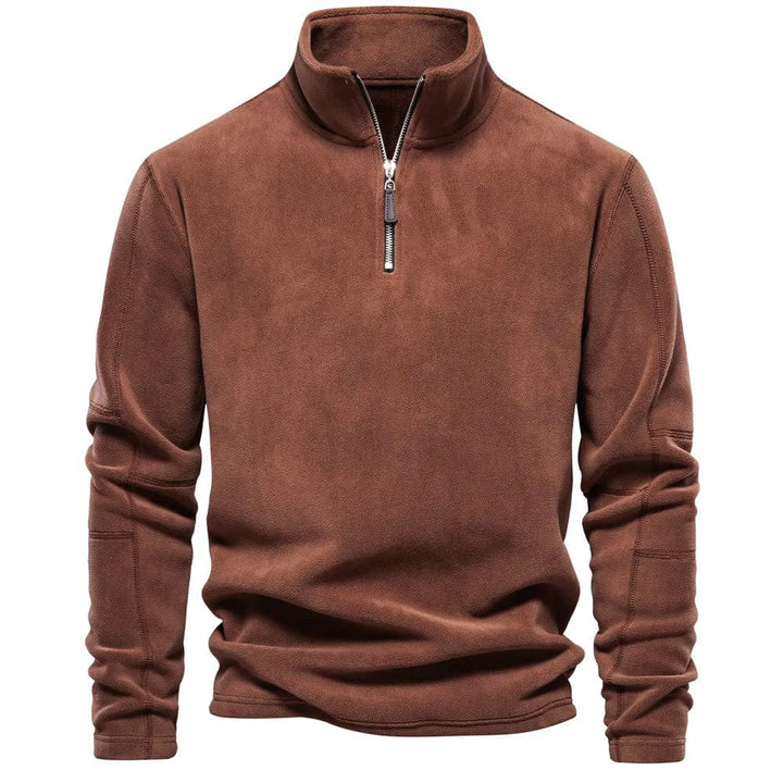 Herren Klassisches Sweatshirt mit Viertelreißverschluss Komfortabler Freizeitpullover 0