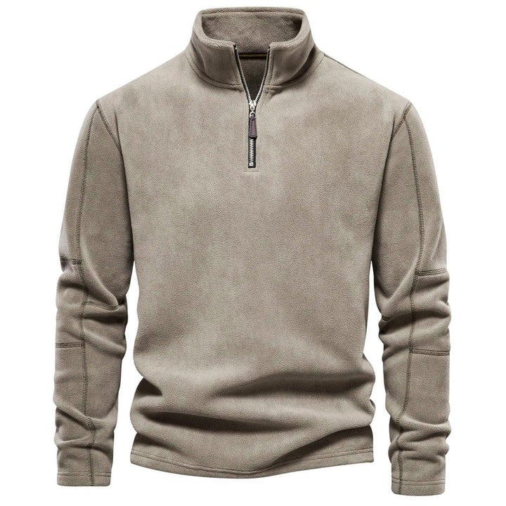 Herren Klassisches Sweatshirt mit Viertelreißverschluss Komfortabler Freizeitpullover 1