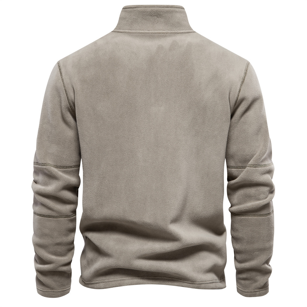Herren Klassisches Sweatshirt mit Viertelreißverschluss Komfortabler Freizeitpullover 2