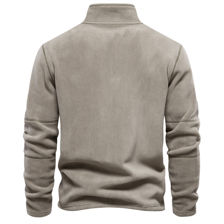 Herren Klassisches Sweatshirt mit Viertelreißverschluss Komfortabler Freizeitpullover 2