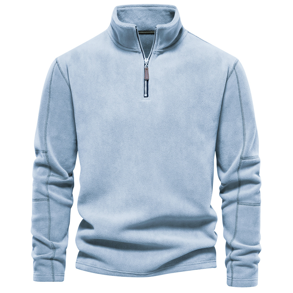 Herren Klassisches Sweatshirt mit Viertelreißverschluss Komfortabler Freizeitpullover 3