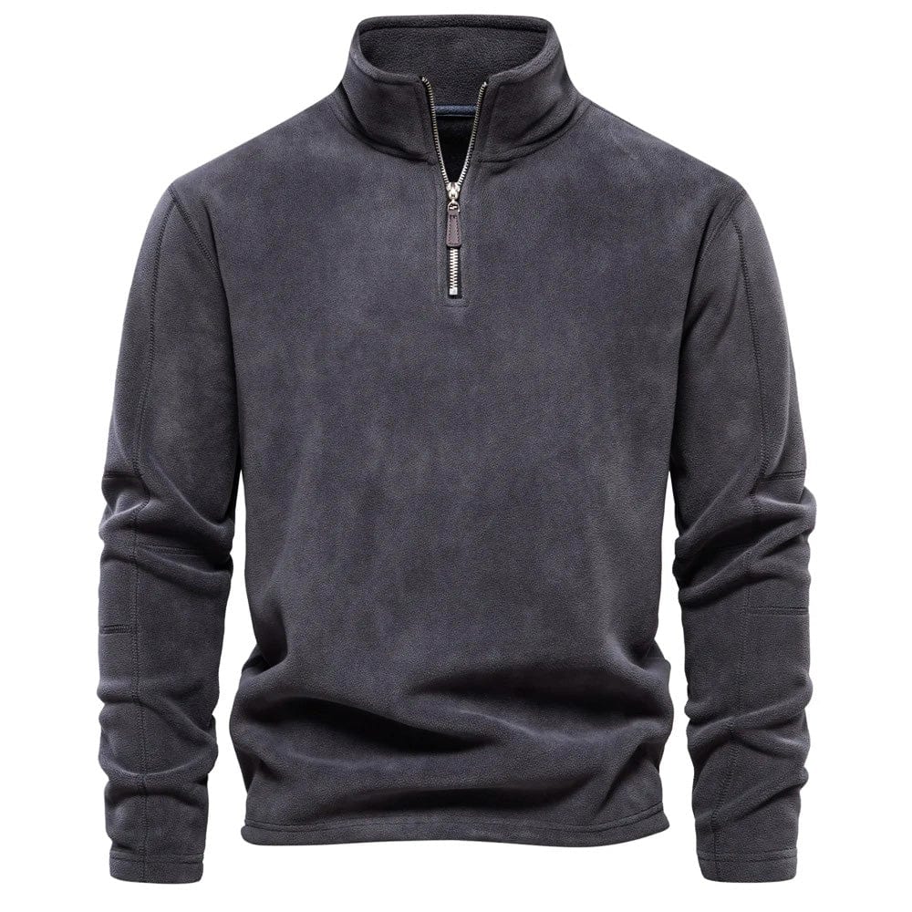 Herren Klassisches Sweatshirt mit Viertelreißverschluss Komfortabler Freizeitpullover 4